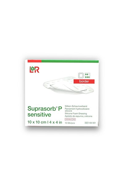 Lohmann & Rauscher Suprasorb P Sensitive Border 5 Katmanlı Silikon Köpük Yara Örtüsü 10 X 10 Cm - Ref 139061 - 10 Adet