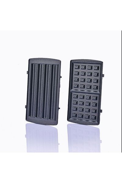 Edison 3 in 1 Sandwich Heater, 750 Watt, 3 Plates - Black/Silver