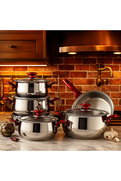 gülsan Gülsu Steel Cookware Set 9 Pieces