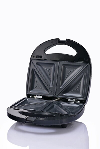 Edison 3 in 1 Sandwich Heater, 750 Watt, 3 Plates - Black/Silver