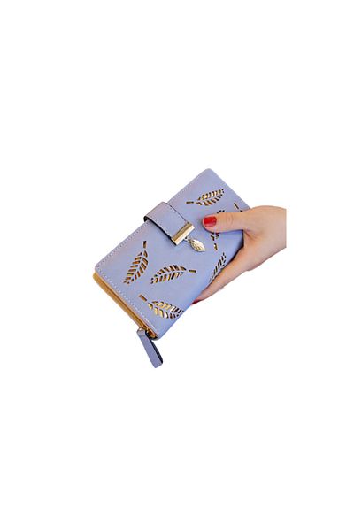Generic Women's Wallet - Leaf - Sky Blue