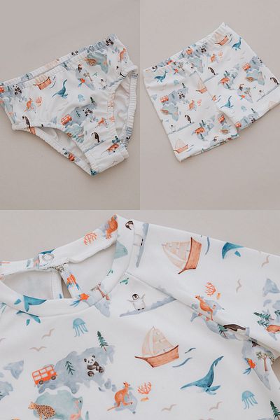 Tuğba Kuğu Uv Protection Long Sleeve Baby Boy Swimsuit