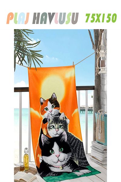 PRINTOPIA Cute Cats Beach Towel