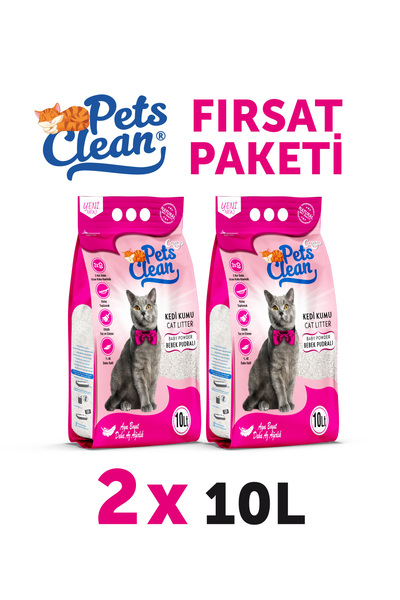 Pet's Clean Pets Clean Kedi Kumu Pudralı 10Lt 2Li