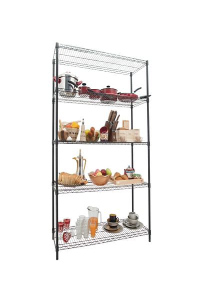 HONEYBEE Metallic Finish 5-Tier Premium Grade Steel Wire Rack