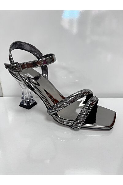 Mimoza KADIN TOPUKLU AYAKKABI TAŞLI BAKIR RENK