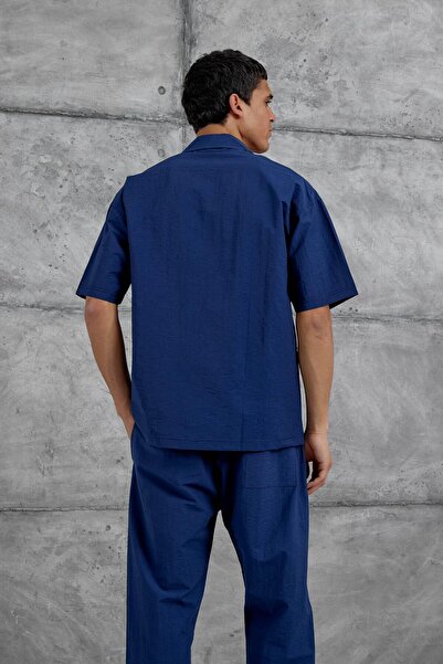 NOMARC Темно-синій комплект нижньої та верхньої білизни з парашутної тканини Mrk