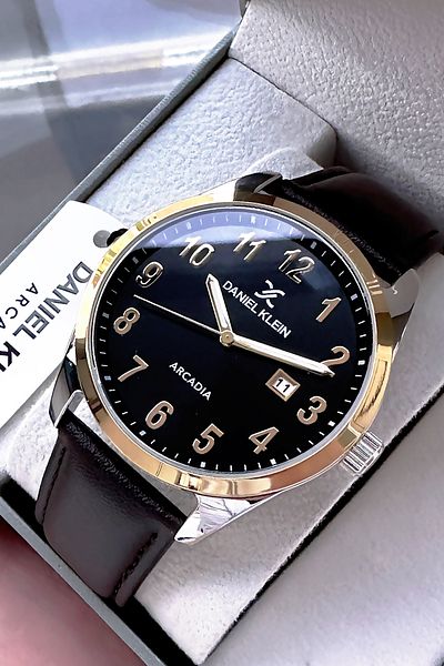 Daniel Klein Original Men's Wrist Watch 3 Atm Waterproof Brown Leather Cord Bracelet Gift Dke2085C6