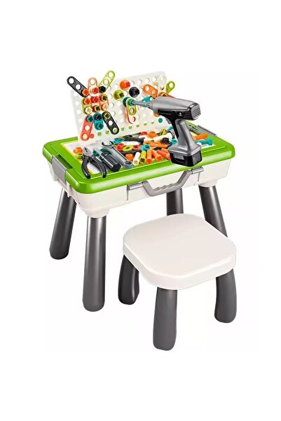 indiggo Set Banc de Lucru Multifunctional 4in1 BabyWorkshop Indiggo cu Bormasina ELECTRICA Bidirectionala