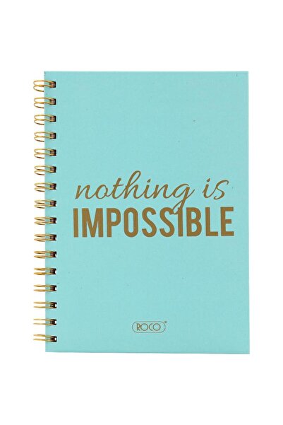 Roco دفتر ملاحظات "لا شيء مستحيل" A5، 80 ورقة، مسطرة مفردة (عربي)، أزرق/ذهبي