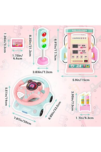 indiggo Interactive Car with Steering Wheel and Fuel Station SuperDrive™ Pink