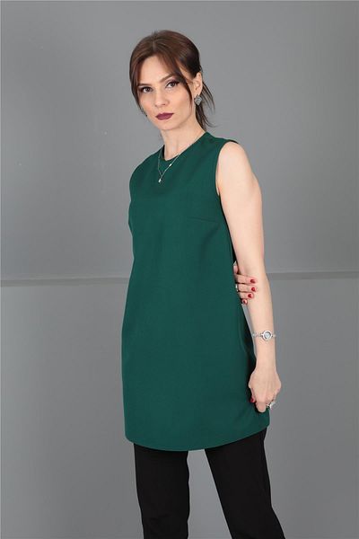 ÖNDER ÖZSOY O-Neck Sleeveless Blouse-Smog