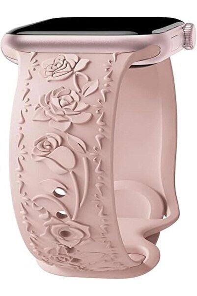 Alstrap Apple Watch 11-10 42mm 4 5 6 7 8 9 Se 38 40 41mm Uyumlu Kabartma Gül ...