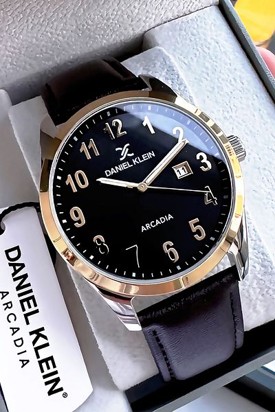 Daniel Klein Original Men's Wrist Watch 3 Atm Waterproof Brown Leather Cord Bracelet Gift Dke2085C6