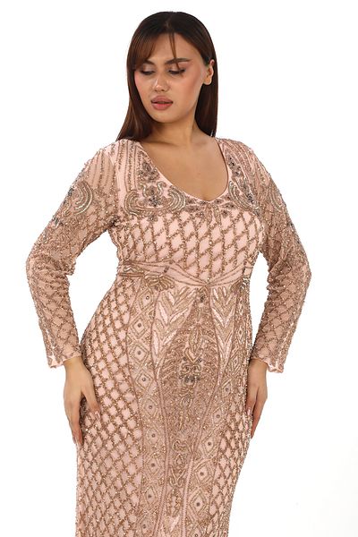 GATSBYLADY LONDON Karima Maxi – Blush Pink Embellished Modest Gown