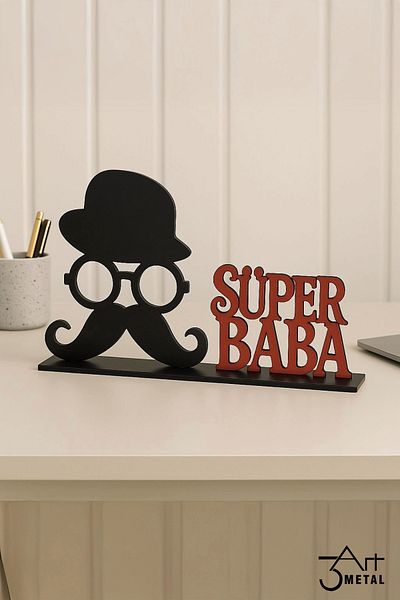 3art Metal Super Dad Themed Metal Decorative Gift |   Father's Day Special Design -Father's Day Gift