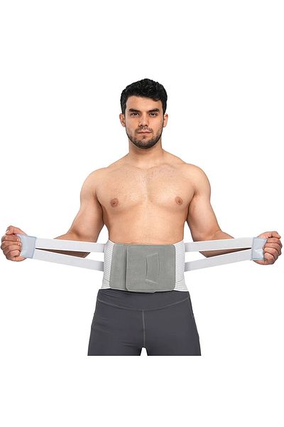 zenifique Lumbar Decompression Belt, 3 Interchangeable Pads, Zenifique, Gray, Size S