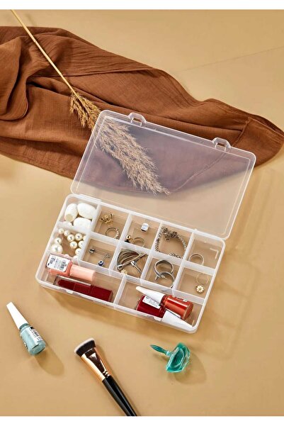 CENGİZ ÇEYİZ Büyük Boy 12 Bölmeli Kolye Yüzük Kapaklı Takı Kutusu ORGANİZER D...