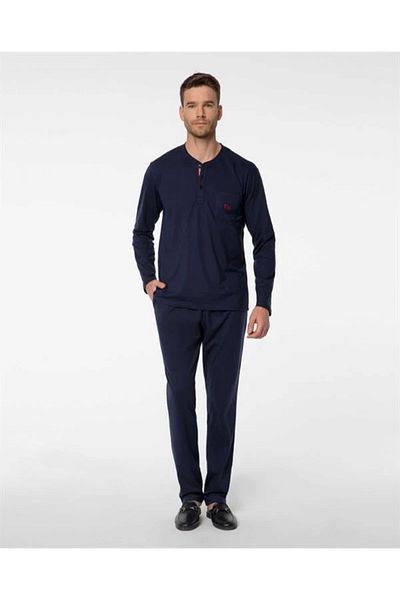 ALFA AKSESUAR 03 Pijalux Men's Long Sleeve Pajamas 2053