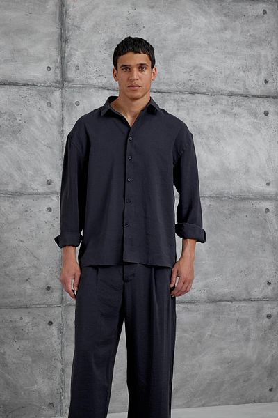NOMARC Black 512 Modal Fabric Oversize Suit Bottom Top