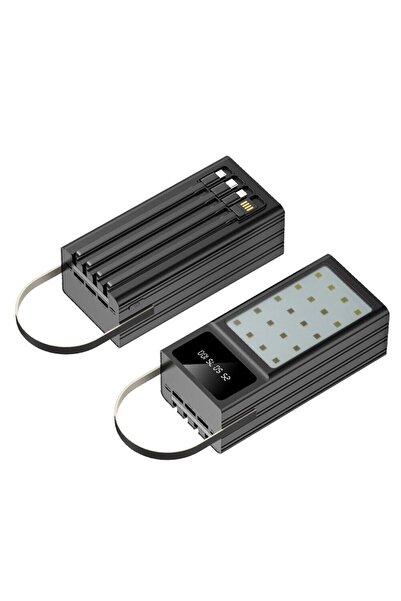 memumi Power bank USB-A, Micro-USB, Lightning and Type-C with LED display 80000 mAh, Maxcell PJ0099, Black