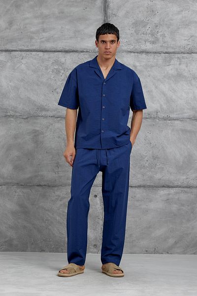 NOMARC Navy Blue Mrk Parachute Fabric Bottom-Top Set