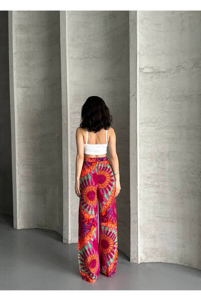 VOLT CLOTHİNG Women's Viscose Fabric Shawl Pattern Palazzo Pants