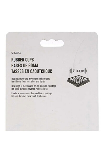 ACE Square Shape Rubber Non-Slip Furniture Caster Cups Brown 5.1cm