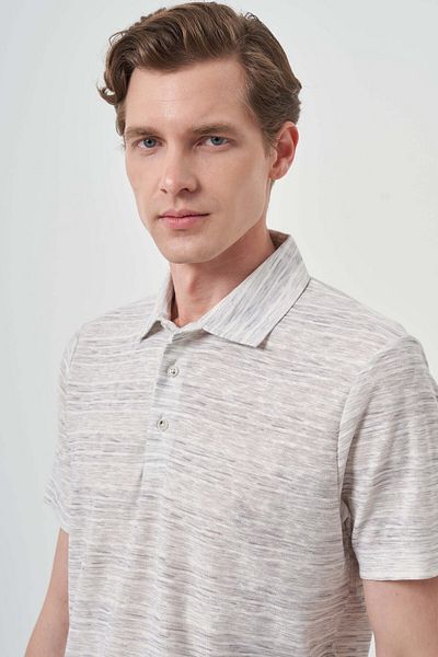 Morven Men's Gray Trend Dynamic Fit Polo Neck T-Shirt