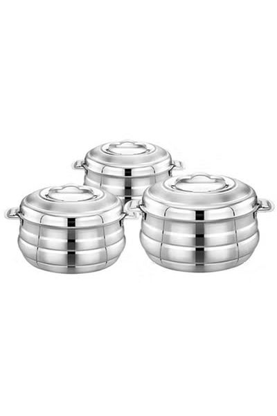 Badraig Set of 3 Stainless Steel Hotpot Silver