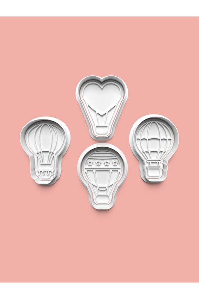 AKTASTORE مجموعة من 4 قوالب بسكويت بالون الهواء الساخن وقوالب عجينة السكر