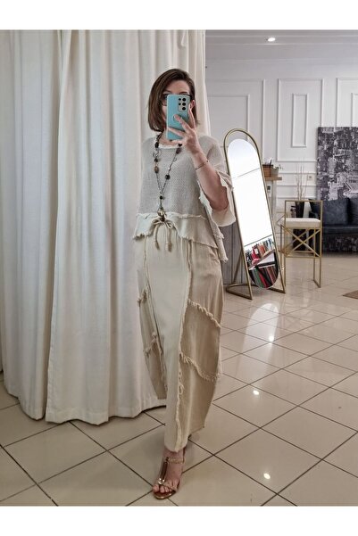 pudubutik Uzun Bohem Etek Bej