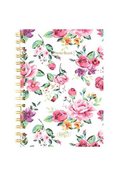 Roco دفتر ملاحظات "ملاحظات" مزهر A5، 80 ورقة، مسطرة واحدة (عربي) أبيض