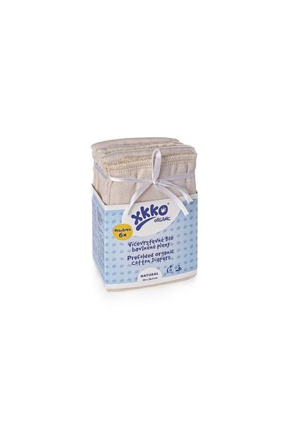 XKKO XKKO Newborn Cotton Reusable Prefold Insert (set of 6 pieces)