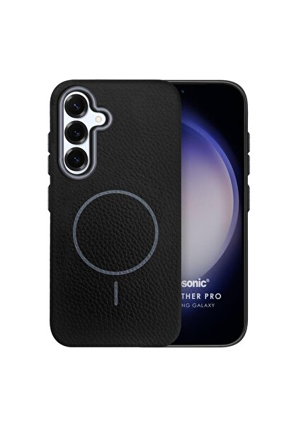 Microsonic Samsung Galaxy A56 Kılıf MagLeather Pro Siyah