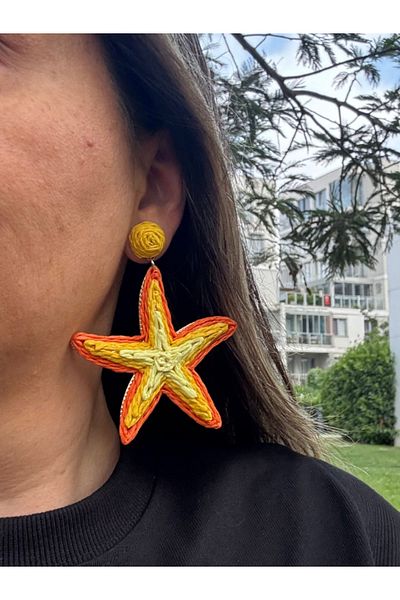 bijuxbymrv Star Paper Thread Woven Earrings