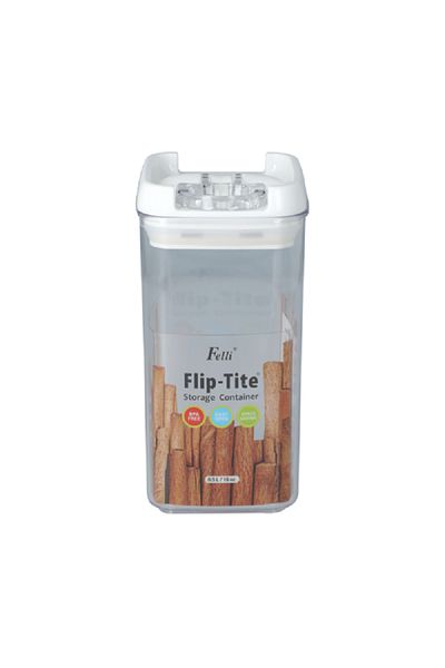 Fe Flip Tite Square Storage Container Clear and White 0.5 Liter