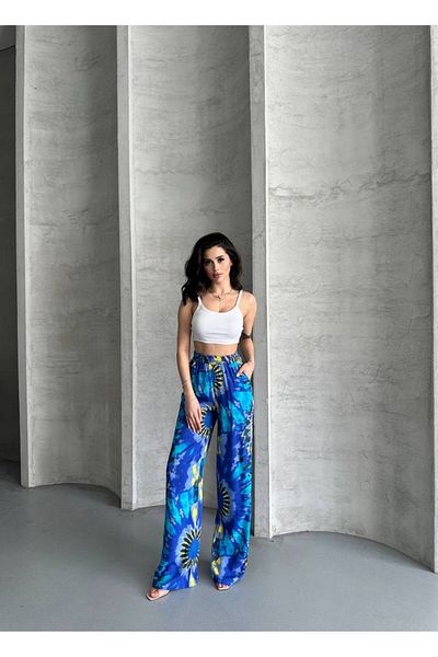 VOLT CLOTHİNG Women's Viscose Fabric Shawl Pattern Palazzo Pants
