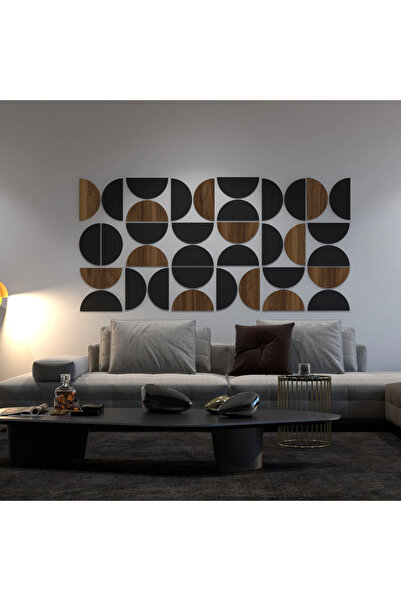 AHWALL Bohemian Yarım Daire Dekoratif Duvar Paneli (16 Adet Yarım Daire)