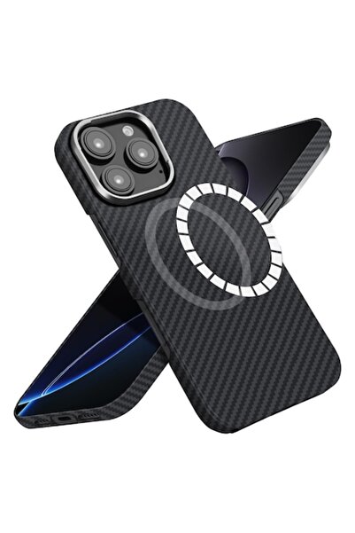 memumi Carcasă din fibră de aramidă/Kevlar pentru iPhone 16 Pro Max, cu MagSa...