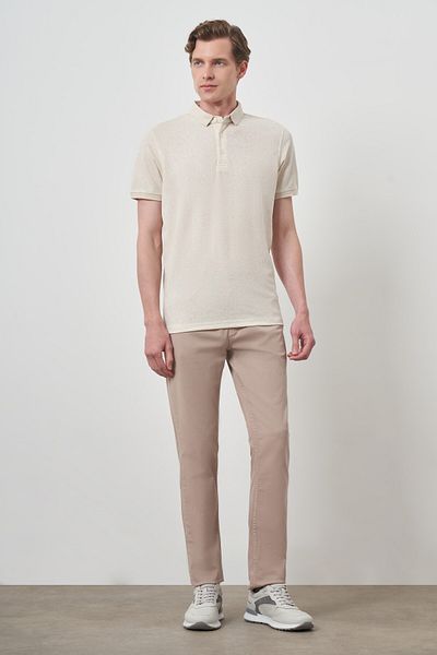 Morven Ανδρικό T-Shirt Cream Trend Polo Collar