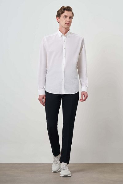 Morven Cămașă albă din bumbac Trend Dynamic Fit pentru bărbați