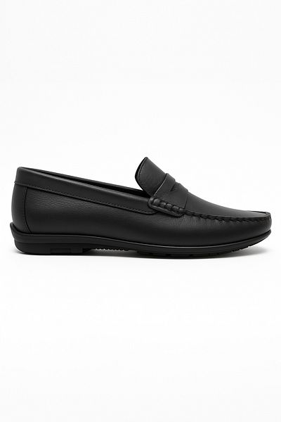 Morven Men's Black Summer Casual Belted Leather Sports Shoes
