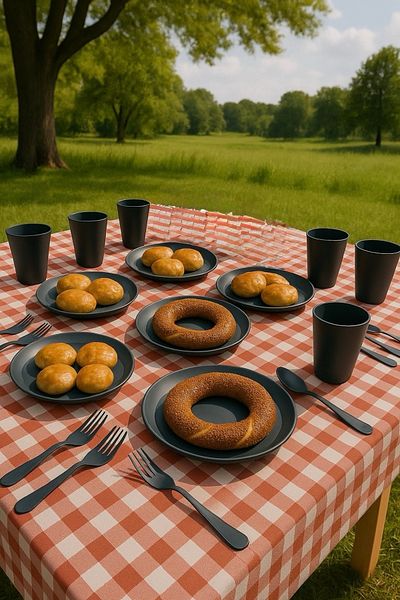 Dem Home Picnic Set 24 Piece Plastic Picnic Set Anthracite Color