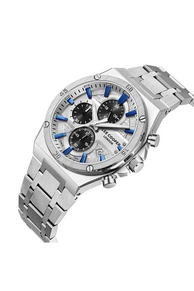 Lee Cooper Lee Cooper Men's Multi Function Silver/Blue Dial Watch - LC08171.300