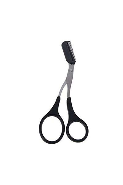 Sprise Eyebrow styling scissors, Plastic/Stainless Steel, Silver/Black