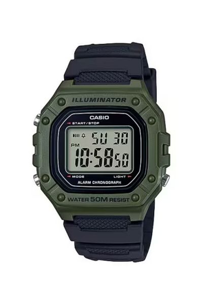 Casio ساعة كاسيو الرقمية للرجال بمينا رمادي - W-218H-3AVDF