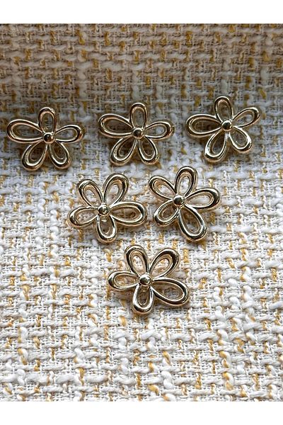 ODDA TASARIM ATÖLYESİ Gold Color 6 Button with Bow Model (2cm)