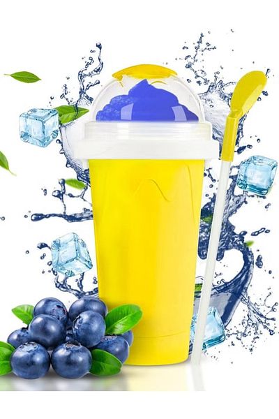 Denx كوب ضغط سحري محمول من السيليكا لصنع الميلك شيك والآيس كريم والعصائر DX2542