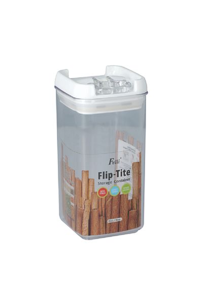 Fe Flip Tite Square Storage Container Clear and White 0.5 Liter